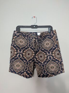 TOPMAN- Navy Blue Shorts- Oriental Pattern